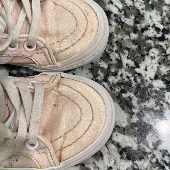 Light pink glitter hightop unicorn vans - Picture 2 of 7